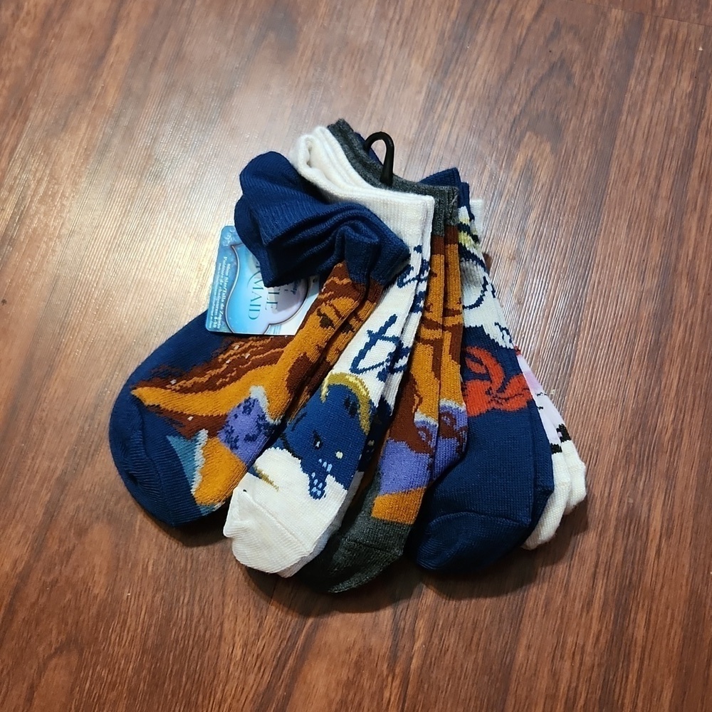 Disney The Little Mermaid Socks Size 4-10 Shoe 5 pair No Show Ursla